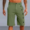 Pantaloni da uomo Pantaloncini casual da uomo Cerniera con bottoni Cintura elastica da spiaggia Gamba dritta Fit Summer Streetwear