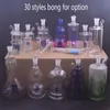 30Styles billigaste mini Glass Oil Burner Bong Water Pipes Honeycomb Recycler Dab Rig Handheld Bongs Ashcatcher Ice Hookah för rökning med 10 mm oljebrännare rör