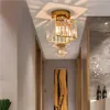 Ceiling Lights Industrial Black Semi Flush Mount Light Fixture Modern Mini Crystal Chandeliers Fixtures Lamp