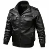 fi Giacca in pelle moto da uomo Autunno Inverno Giacca in ecopelle da uomo Giacca a vento PU Cappotto in pelle Uomo Capispalla Zipper Up 93sX #