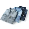 Primavera nuevos hombres Casual Cott Denim chaqueta estilo clásico Fi Slim Wed Retro Blue Jeans abrigo masculino marca ropa y68M #