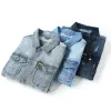 Spring New Men's Casual Cott Cott Dżins Kurtka