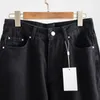 Damenjeans, schwarz, weites Bein, Damen, Frühling, klassisch, schick, hohe Taille, Tasche, gewaschene Denim-Hosen, Damenmode, lässig, lang, 2024