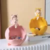 Decorative Figurines Light Luxury Porch Girl Storage Ornaments Decoration Creative Home Accessories Living Room Key Entry Door Cut