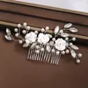 Hair Clips Flower Clip Comb Pearl Crystal Rhinestone Hairpin For Women Prom Bridal Wedding Accessories Jewelry Pin Headband