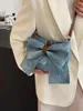 Sznurka Trendy Bow Design ramię w torbie krzyżowe TOTE Women torebki i torebki 2024 Wegańskie skórzane damskie buty Messenger Torka