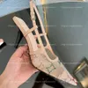 cuir de veau strass lettre slingback pompe robe g boucle carrés sandales hautes gaze talon aiguille sans lacet femmes designer soirée sandale stiletto maille