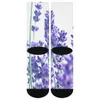 Chaussettes antidérapantes pour femmes, lavande fraîche, vraie fleur naturelle, bas Vintage, qualité féminine, course à pied personnalisée, automne