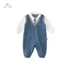 Dave Bella Baby Jumpsuit Born Creeper Autumn Boys Casual Lovely Cool Knit Gentleman DB3236328 240313