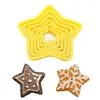 Bakningsformar 1/3/5st Set Christmas Tree Cookie Cutter Mold Xmas Plast 3d Year Biscuits Gingerbread Mold Maker Stamp Tool