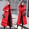 Womens Down Parkas Cotton Solid Fl Pockets Zippers Female Long Coat Slim Parka Padded Jacket Winter Thick Warm Windbreaker Drop Delive Dhrsv