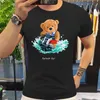 śmieszne deskorolki niedźwiedź t-koszulki harajuku streetwear tee cott tshirts fi krótkie rękaw