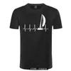 Żaglówka T Shirt Sailing In a Heartbeat T-shirt Summer Graphic Tee Shirt Cute 100 Cott Short Sleeve męs