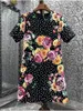Sukienki imprezowe est moda sukienka letnia 2024 Ubrania wysokiej jakości kobiety o-drock kropki nadruki kropki kwiatowe