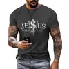 Vintage Heren T-shirt Jezus Christus Kruis T-shirts Man Zomer Streetwears Mannen Oversized T-shirts Hiphop Casual Kleding Tops tee M1PK #