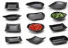Меламиновая черная посуда для соевого соуса, суши, васаби, доуфу, тарелка для закусок, японский ресторан, столовая посуда2204377