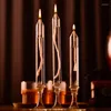 Candle Holders Transparent Glass Candlestick Oil Lamp Candlelight Shaped Holder Wedding Decor Dinner Table Handcraft Ornaments