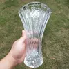 Vases Crystal Glass Fan Shape Flower Vase Stamped Bottle Bedroom Decor Houseware Gift Craft Glassware Ornament Furnishing
