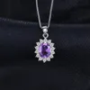 JewelryPalace 17ct Diana Natural Amethyst 925 여성용 패션 트렌디 한 고급 보석 없음 240327을위한 스털링 실버 펜던트 목걸이 240327