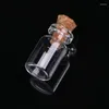 Bouteilles de stockage 10pcs Mini verre souhait bouteille flacon avec bouchon en liège pendentif 0.5/1/2/20 ml pour les cadeaux de décoration de mariage de vacances