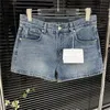 Jeans firmati con stemma in metallo Pantaloncini di jeans da donna Design Pantaloni corti a vita alta Hiphop Streetwear