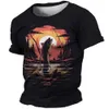 Летние мужские футболки Топы с короткими рукавами Одежда Рубашки с рисунком для рыбалки Одежда Уличная одежда Пуловеры с круглым вырезом Мужская рубашка для рыбалки p36h #