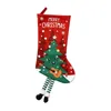 Hängare julstrumpor presentväska träd dekoration party levererar sock Xmas strumpor för semester spis