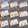 Stud Earrings Wholesale 12 Pairs Mixed Lots Korean Cute Romantic Simple Opal Flower Butterfly Heart For Women Fashion Jewelry