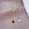 High-End Velvet Whole Body Titanium Steel Shell Roman Minimalist Furnace Real Gold Necklace Female Ins Internet Celebrity Clavicle Chain Acc