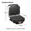 Hamilton Beach Steak Enthusiast Horno eléctrico de interior, antiadherente 100 cuadrado, acero (25331), negro y acero inoxidable, mediano