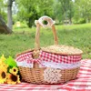 Storage Baskets Rattan Outdoor Picnic Basket Country Style er Hamper with Lid and Handle P31E