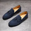 Casual Shoes Fashion Mens Loafers Slip-on Business Brand Male Footwear Flat Black Brown KA3837