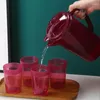 Flacons de hanche pichet d'eau froide pichet verseur de boisson anti-fuite récipient de stockage de boisson de grande capacité avec tasse accessoires de cuisine