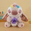 Nouveau jouet en peluche Stitch, poupée d'ange en forme de fleur, cadeau de saint-valentin, oreiller de poupée pour filles et enfants