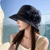 Brede Rand Hoeden Vintage Elegante Bloem Zon Dames Bruiloft Floppy Hoed Voor Vrouwen Zomer Anti-UV Reizen Strand Caps