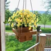 Decoratieve bloemen SV-6 Pack trossen kunstmatige madeliefjes buiten imitatie plastic herfstbloem tuin raamdecoratie (geel)