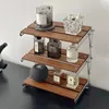 Kitchen Storage Solid Wood Folding Racks Multilayer Spice Holder Outdoor Camping Organizer Shelf Coffee Maker Mugs Rack