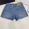 Volledige puntbrief Gedrukte denim korte broek voor vrouwen mode High Taille Designer Jeans Hiphop Street Denim Shorts