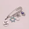 ZKD Star of David Hebrew Je baby pin booch gift God Bless Hebrew Shema Blessing Jewelry 240320