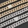 Three Rows Of T-Square Moissanite Cuban Necklace, Thick And Trendy Brand Hip-Hop Gold Men's Necklace