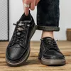 Sapatos casuais de couro masculino rendas até ao ar livre moda conforto macio oxfords feitos à mão tênis diário sapato barco zapatillas de hombre