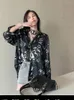 Women's Blouses Korejepo Ink Painting Chiffon Shirt Early Spring Women 2024 Temperament Loose Long Sleeved Top Beautiful Romantic Tops