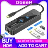 Hubs Qgeem Thunderbolt 4 3 USB C HUB USB 3.0 Dock İstasyonu MacBook Pro Air M1 M2 Xiaomi Docking USB Tip C Hub - RJ45 Ethernet PD