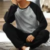 Mannen Nachtkleding L-4xl Man Pyjama Set Lente Herfst Katoen Lange Mouw Voor Big Size Trui Homewear Jongen Casual pyjama