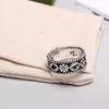 Anéis de banda de marca de designer clássico para homens mulheres jóias de luxo letras de alta qualidade pássaros 925 prata moda retro anel presente de festa com caixa verde