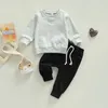 Комплекты одежды Miolasay, одежда для маленьких мальчиков, толстовка с длинными рукавами и буквенным принтом, топ, штаны на завязках, комплект на осень-зиму