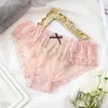 Women's Panties Japanese Princess Style Thin Mesh Transparent Women Quick-drying Dot Lovely Ruffle Briefs Plus Size Underwear 2XL 3XL