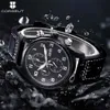 Inne zegarki Corgeut 41 mm męski kwarc zegarek luksusowy pilot b data retro skórzana moda moda sportowy kod chronowy zegarek męski zegarek czarny J240326