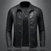 Veste de moto en cuir PU pour hommes, revers, amincissant, version coréenne, tendance, printemps et automne, 4XL 90TF #