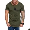 Męskie koszulki męskie męskie mooomphya solidny kolor chudy boczny zamek błyskawiczny T-shirt Longline Slim Fit T-shirt Men Hip Hop Streetwear Summer Tops Drop dh4zv